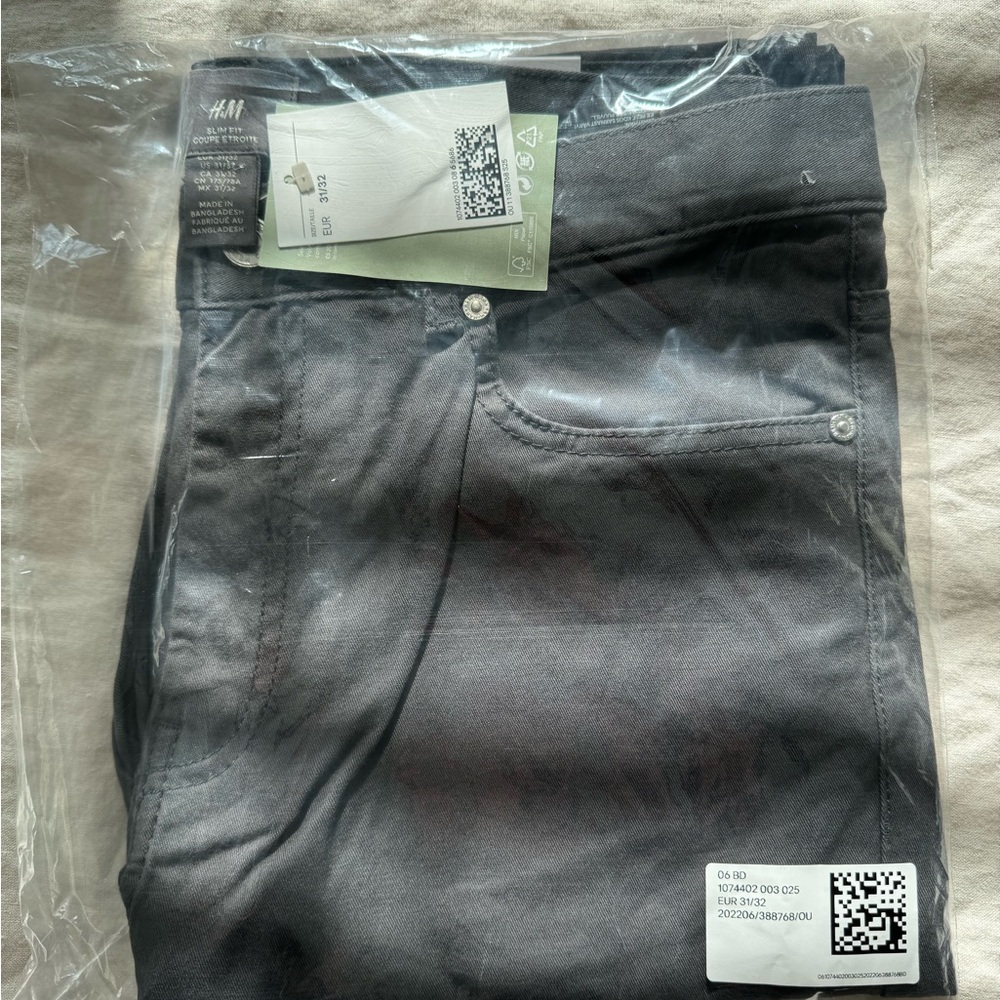 H&M Men's Slim Fit Cotton Twill Pants